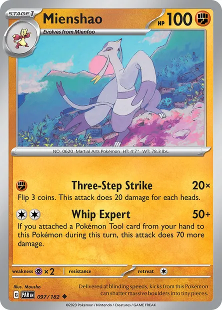 Mienshao, Pokémon card PAR 097 — Paradox Rift set