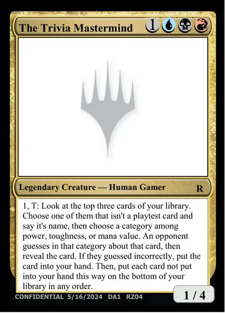 The Trivia Mastermind, Magic card UNK RZ04l — Unknown Event set
