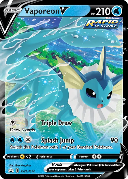 Vaporeon V, Pokémon card SWSH 150 — SWSH Black Star Promos set