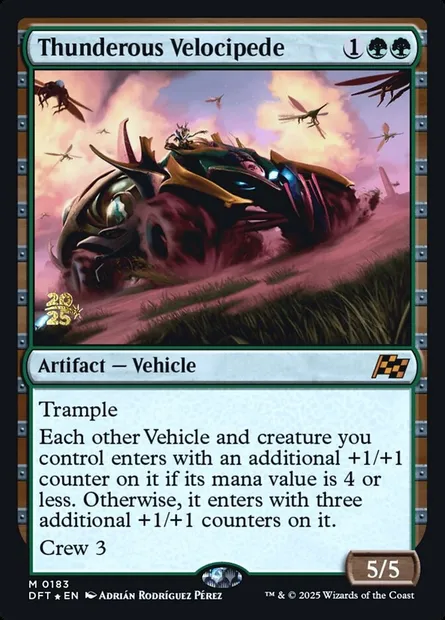 Thunderous Velocipede, Magic card PDFT 183s — Aetherdrift Promos set