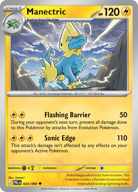 Manectric, Pokémon card PBL 024 — Pitch Black set