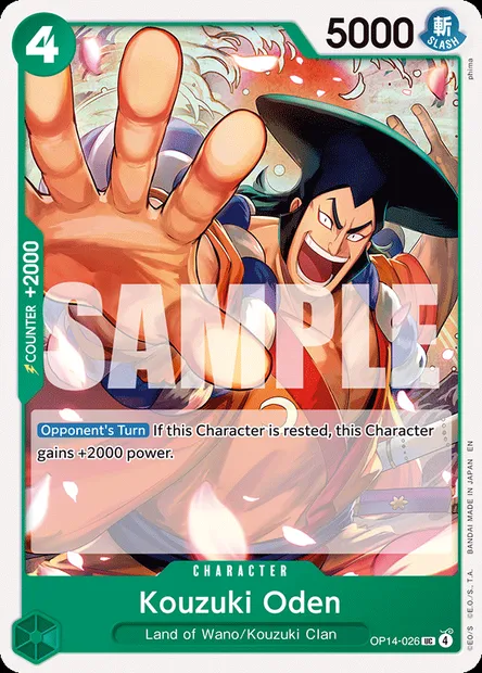 Kouzuki Oden, One Piece card OP14-026 — THE AZURE SEA’S SEVEN set