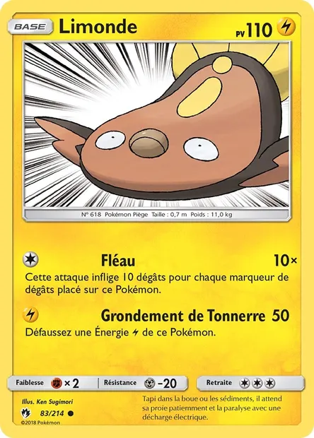 Limonde, carte Pokémon LOT 83 — extension Tonnerre Perdu