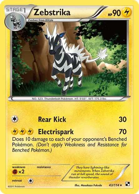 Zebstrika, Pokémon card BLW 43 — Black & White set