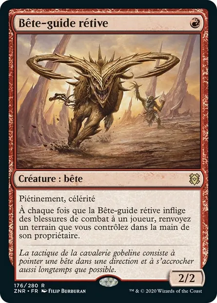 Bête-guide rétive, carte Magic ZNR 176 — extension Renaissance de Zendikar