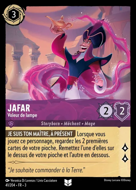 Jafar - Voleur de lampe, carte Disney Lorcana CH3-041 — extension Les Terres d'Encres