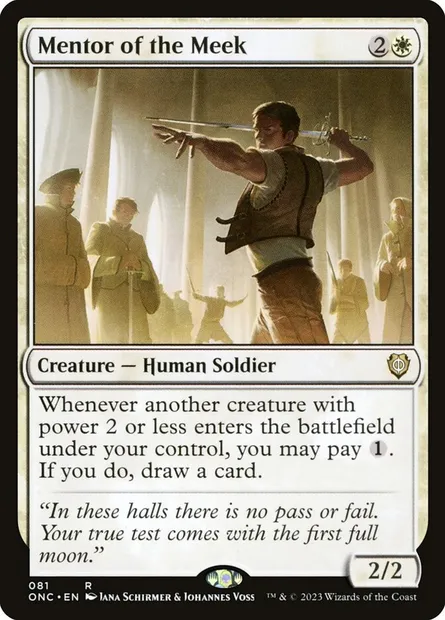 Mentor of the Meek, Magic card ONC 81 — Phyrexia: All Will Be One Commander set