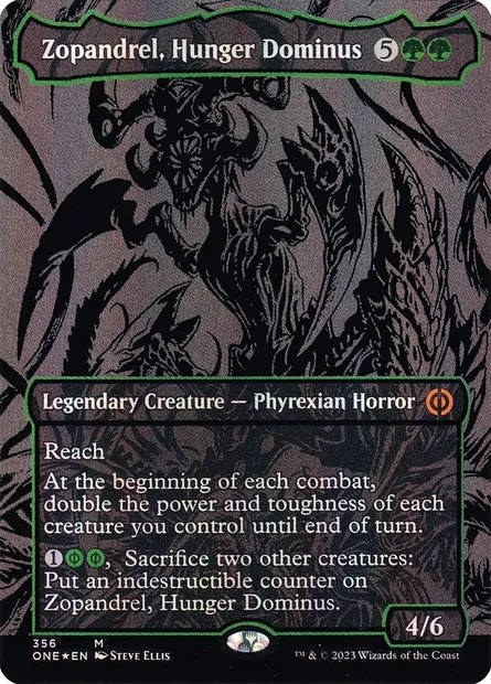 Zopandrel, Dominus de la faim, carte Magic ONE 356 — extension Tous Phyrexians