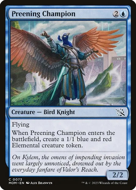 Preening Champion, Magic card MOM 73 — March of the Machine set