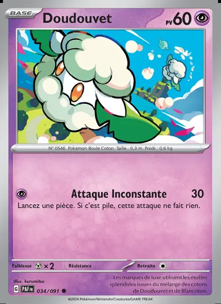 Doudouvet, carte Pokémon PAF 034 — extension Destinées de Paldea