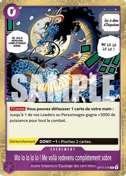 Wo lo lo lo lo ! Me voilà redevenu complètement sobre, carte One Piece OP17-076 — extension LES GUERRIERS LES PLUS PUISSANTS AU MONDE