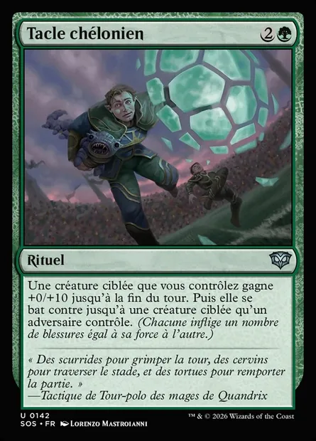 Tacle chélonien, carte Magic SOS 142 — extension Secrets of Strixhaven