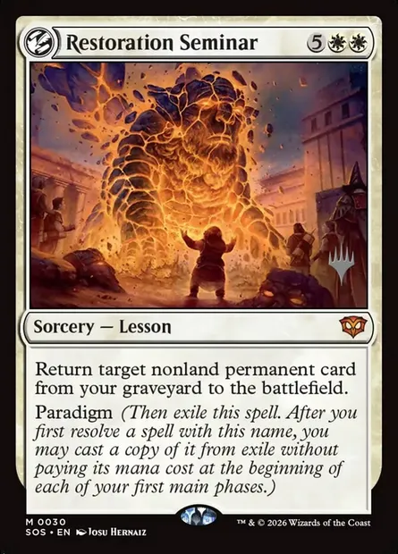 Restoration Seminar, Magic card PSOS 30p — Secrets of Strixhaven Promos set