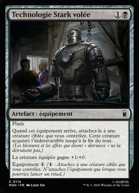 Technologie Stark volée, carte Magic MSH 114 — extension Marvel Super Heroes
