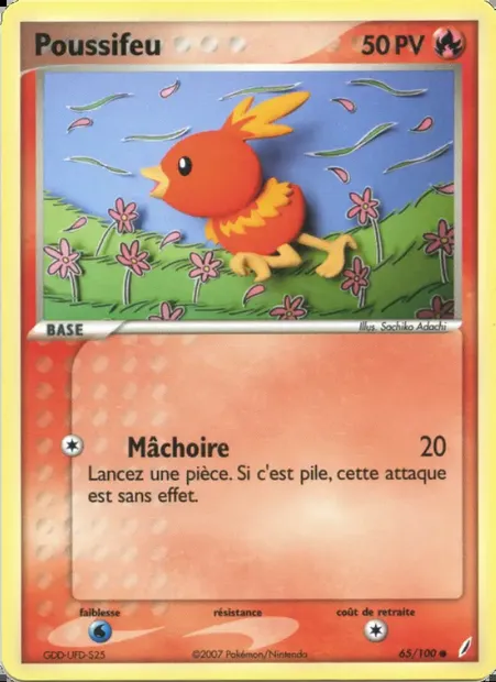Poussifeu, carte Pokémon CG 65 — extension EX Gardiens de Cristal