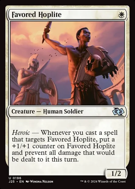 Favored Hoplite, Magic card J25 196 — Foundations Jumpstart set