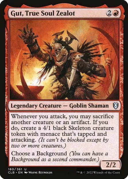 Gut, True Soul Zealot, Magic card CLB 180 — Commander Legends: Battle for Baldur's Gate set