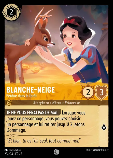 Blanche-Neige - Perdue dans la forêt, carte Disney Lorcana CH2-023 — extension L'Ascension des Floodborn