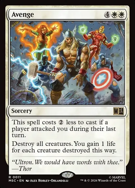 Avenge, Magic card MSC 11 — Marvel Super Heroes Commander set