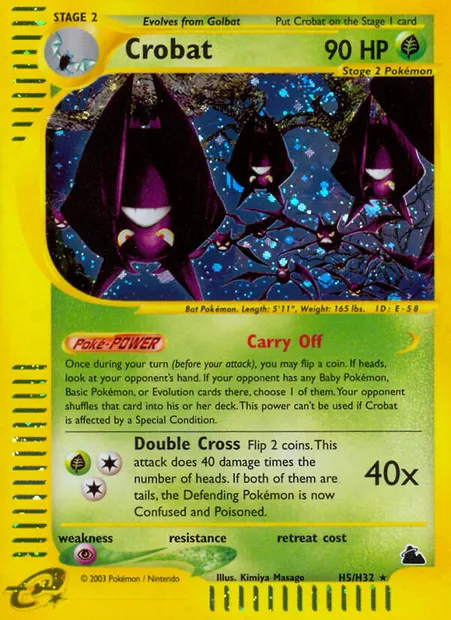 Crobat, Pokémon card SK H05 — Skyridge set