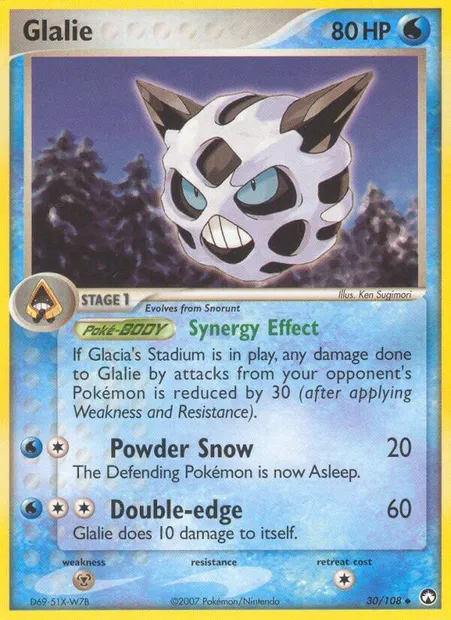Glalie, Pokémon card PK 30 — Power Keepers set