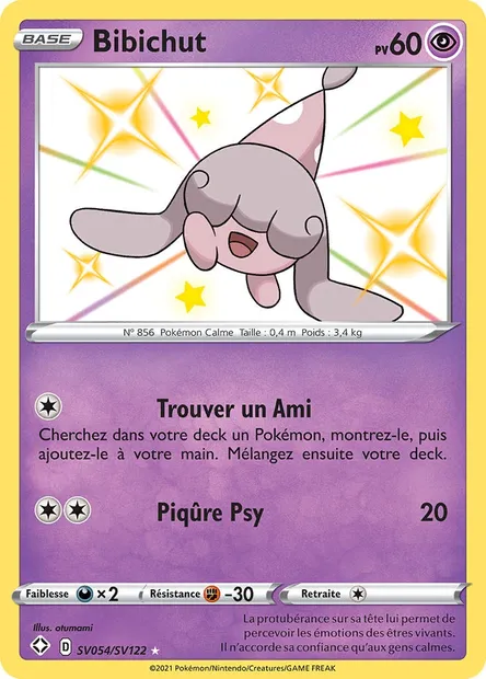 Bibichut, carte Pokémon SHF SV054 — extension Destinées Radieuses