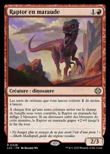 Raptor en maraude, carte Magic LCC 228 — extension The Lost Caverns of Ixalan Commander