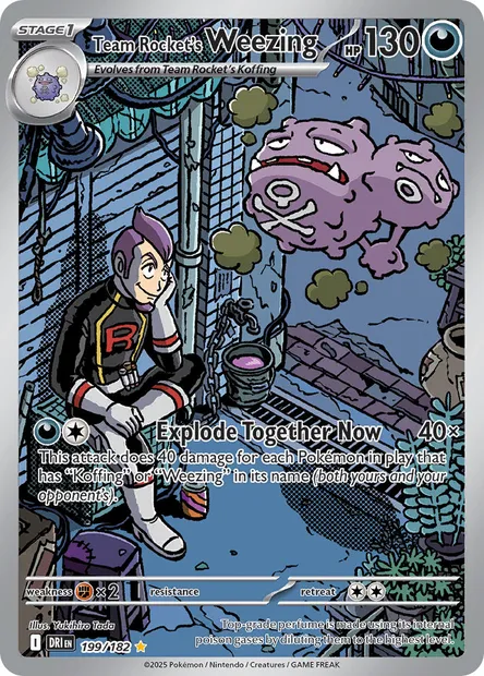 Team Rocket's Weezing, Pokémon card DRI 199 — Destined Rivals set