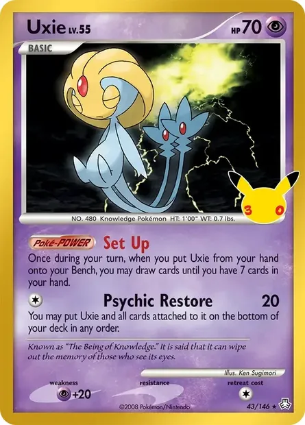 Uxie, Pokémon card 30C CC010 — 30th Celebration set