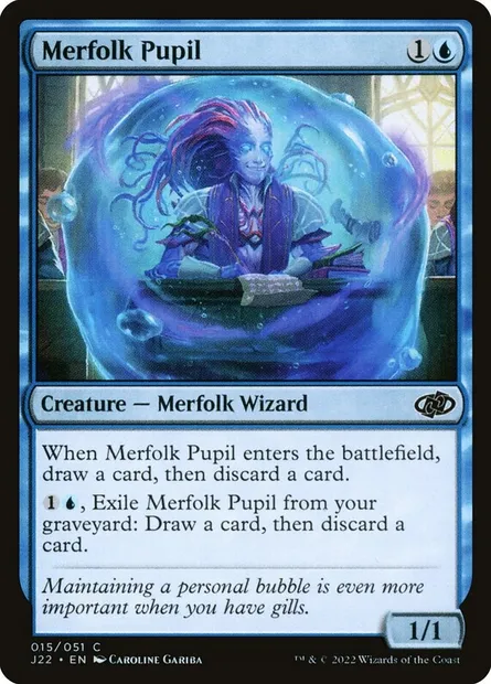 Merfolk Pupil, Magic card J22 15 — Jumpstart 2022 set