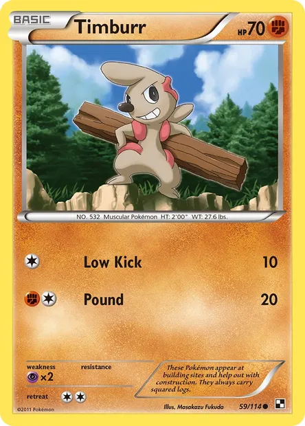 Timburr, Pokémon card BLW 59 — Black & White set