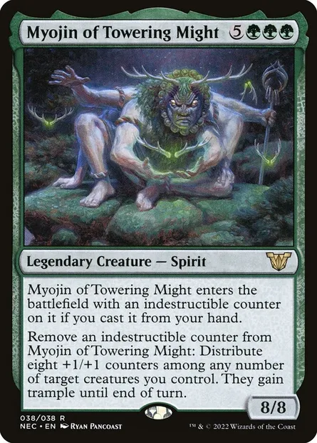 Myojin of Towering Might, Magic card NEC 38 — Neon Dynasty Commander set