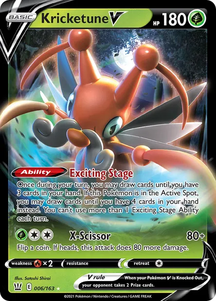 Kricketune V, Pokémon card BST 6 — Battle Styles set