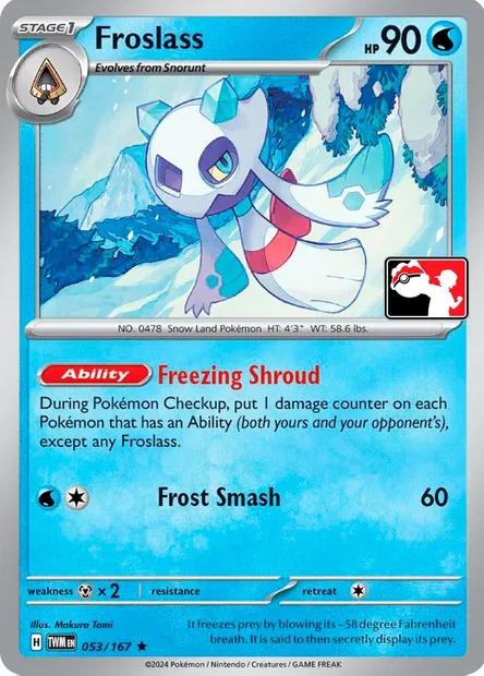 Froslass, Pokémon card PPS 053-2 — Play! Pokémon Prize Pack Series set