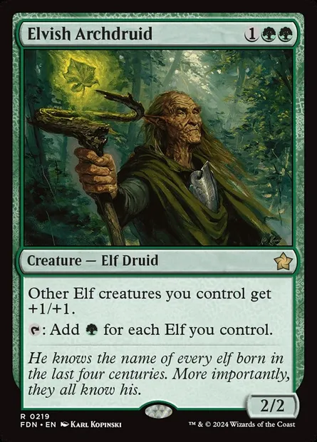 Elvish Archdruid, Magic card FDN 219 — Foundations set