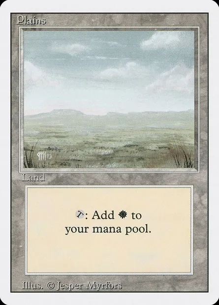 Plains, Magic card 3ED 294 — Revised Edition set