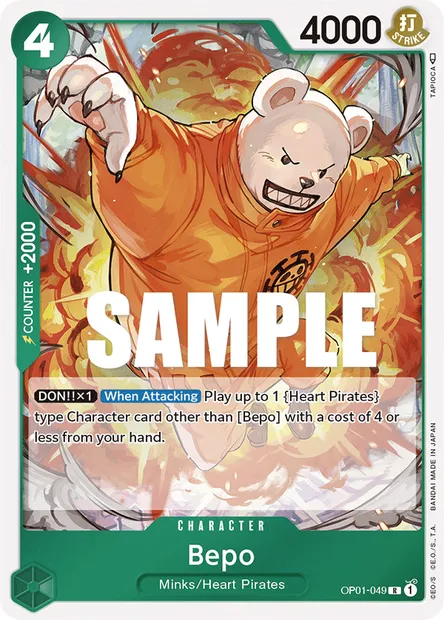 Bepo, carte One Piece OP01-049 — extension ROMANCE DAWN