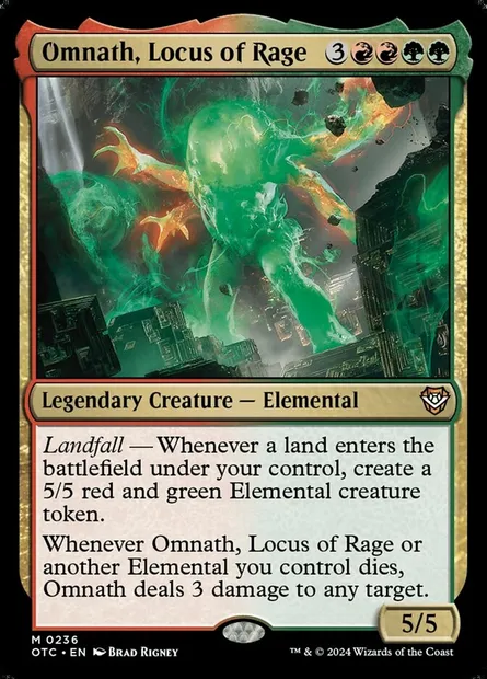 Omnath, Locus of Rage, Magic card OTC 236 — Outlaws of Thunder Junction Commander set