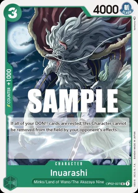 Inuarashi, One Piece card OP02-027 — PARAMOUNT WAR set