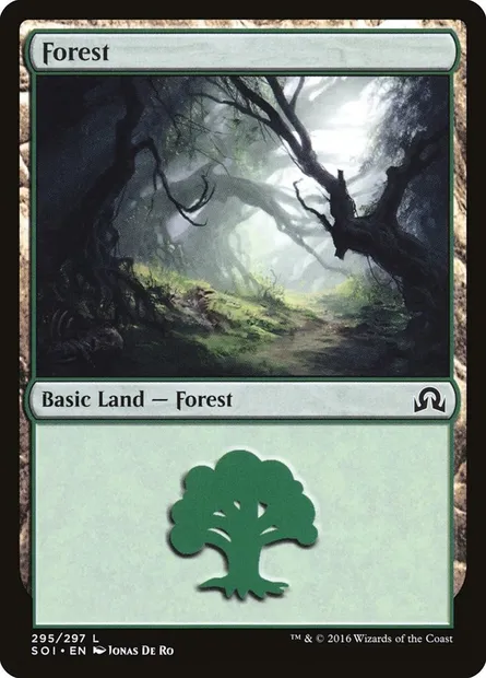 Forest, Magic card SOI 295 — Shadows over Innistrad set