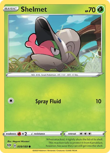 Shelmet, Pokémon card DAA 9 — Darkness Ablaze set