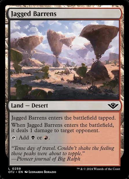 Jagged Barrens, Magic card OTJ 259 — Outlaws of Thunder Junction set