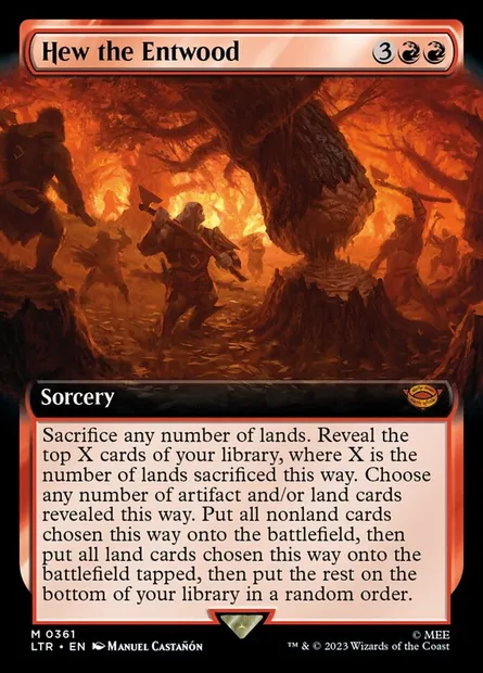 Hew the Entwood, Magic card LTR 361 — The Lord of the Rings: Tales of Middle-earth set