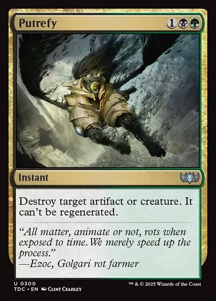 Putrefy, Magic card TDC 300 — Tarkir: Dragonstorm Commander set