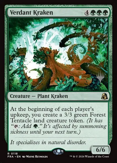 Kraken verdoyant, carte Magic PFRA 118p — extension Reality Fracture Promos