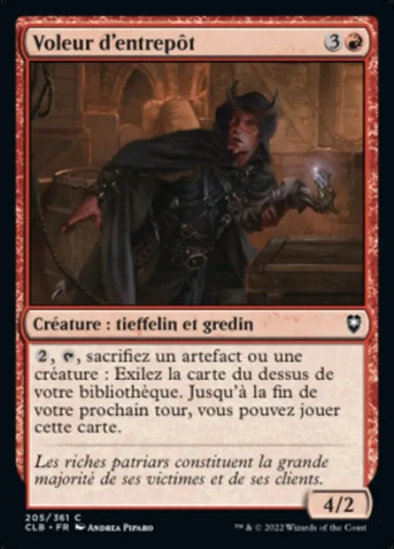 Voleur d'entrepôt, carte Magic CLB 205 — extension Commander Légendes : la bataille de la Porte de Baldur
