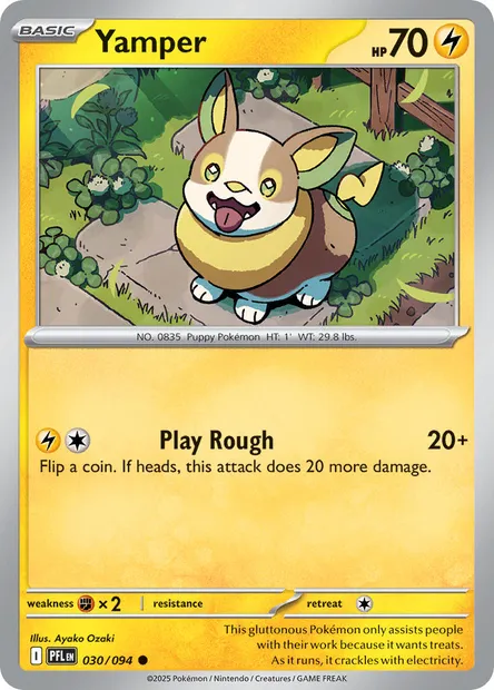 Yamper, Pokémon card PFL 030 — Phantasmal Flames set