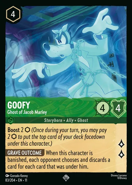 Goofy - Ghost of Jacob Marley, Disney Lorcana card CH11-083 — Winterspell set
