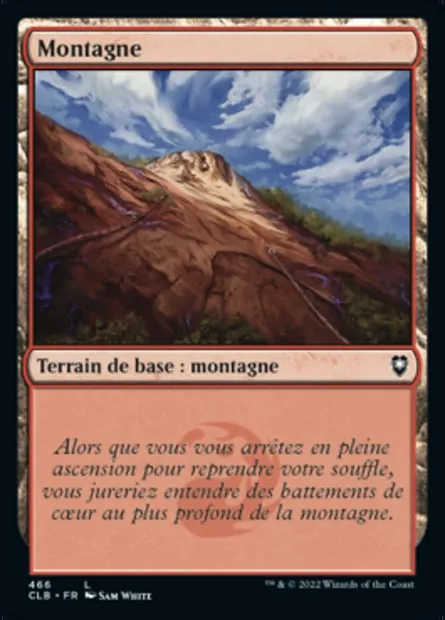 Montagne, carte Magic CLB 466 — extension Commander Légendes : la bataille de la Porte de Baldur