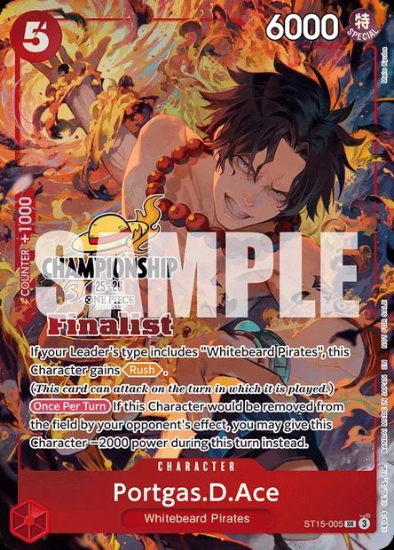 Portgas.D.Ace, One Piece card ST15-005 — Red Edward.Newgate set